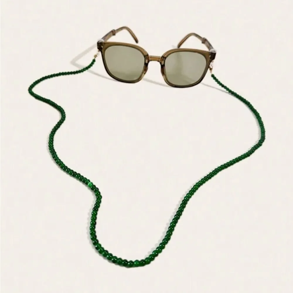 Green Beaded Sunglasses Chain Q8